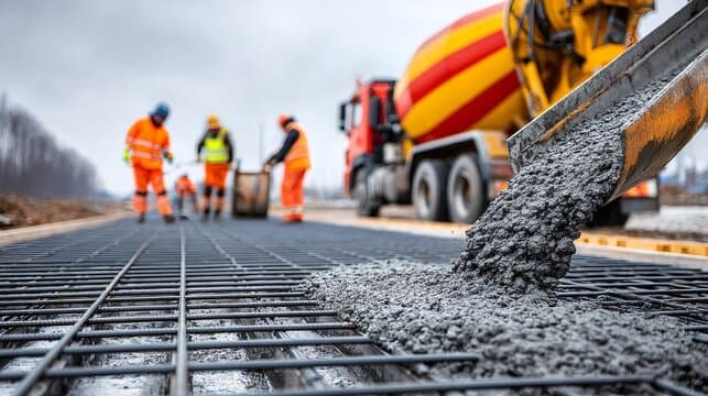 background image of cement mixer on construction site